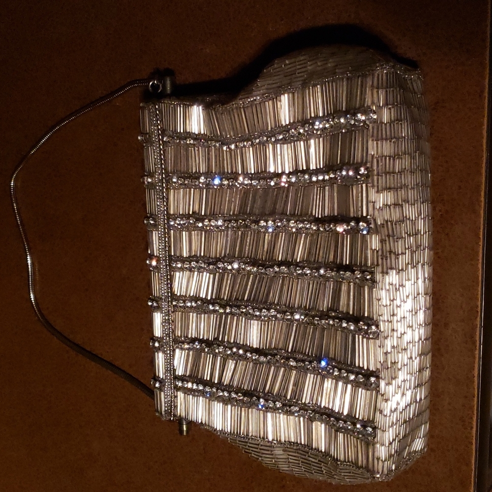 Gorgeous rare Vintage Walborg Beaded  Rhinestone metal handbag purse  Ho…